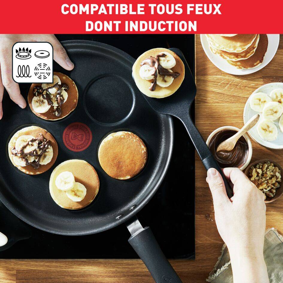 Bonne Maman E2360014 Poêle à Blinis - 27 cm - 5 blinis - Induction