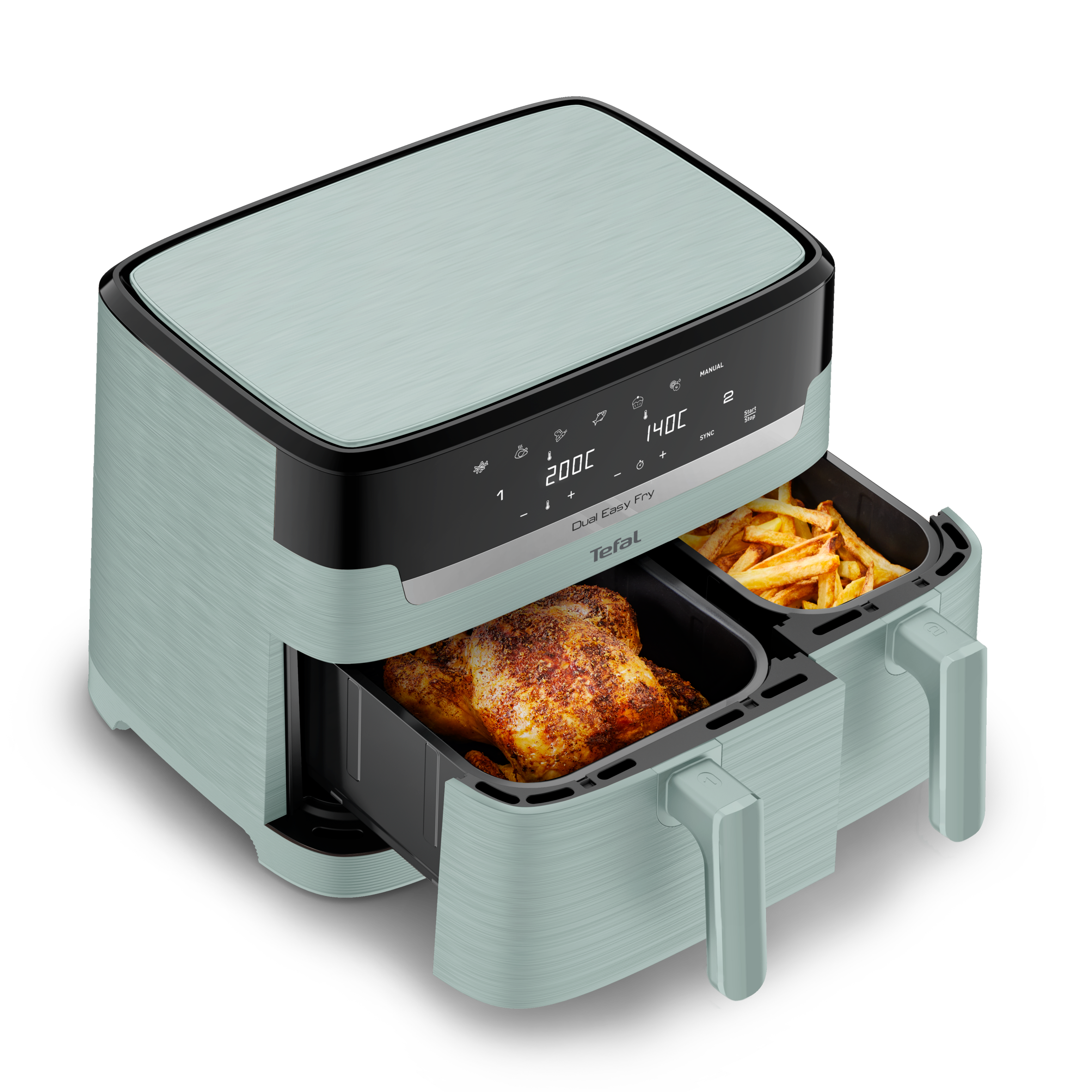 Dual Easy Fry, Airfryer, 8,3 L, Dubbele Laden
