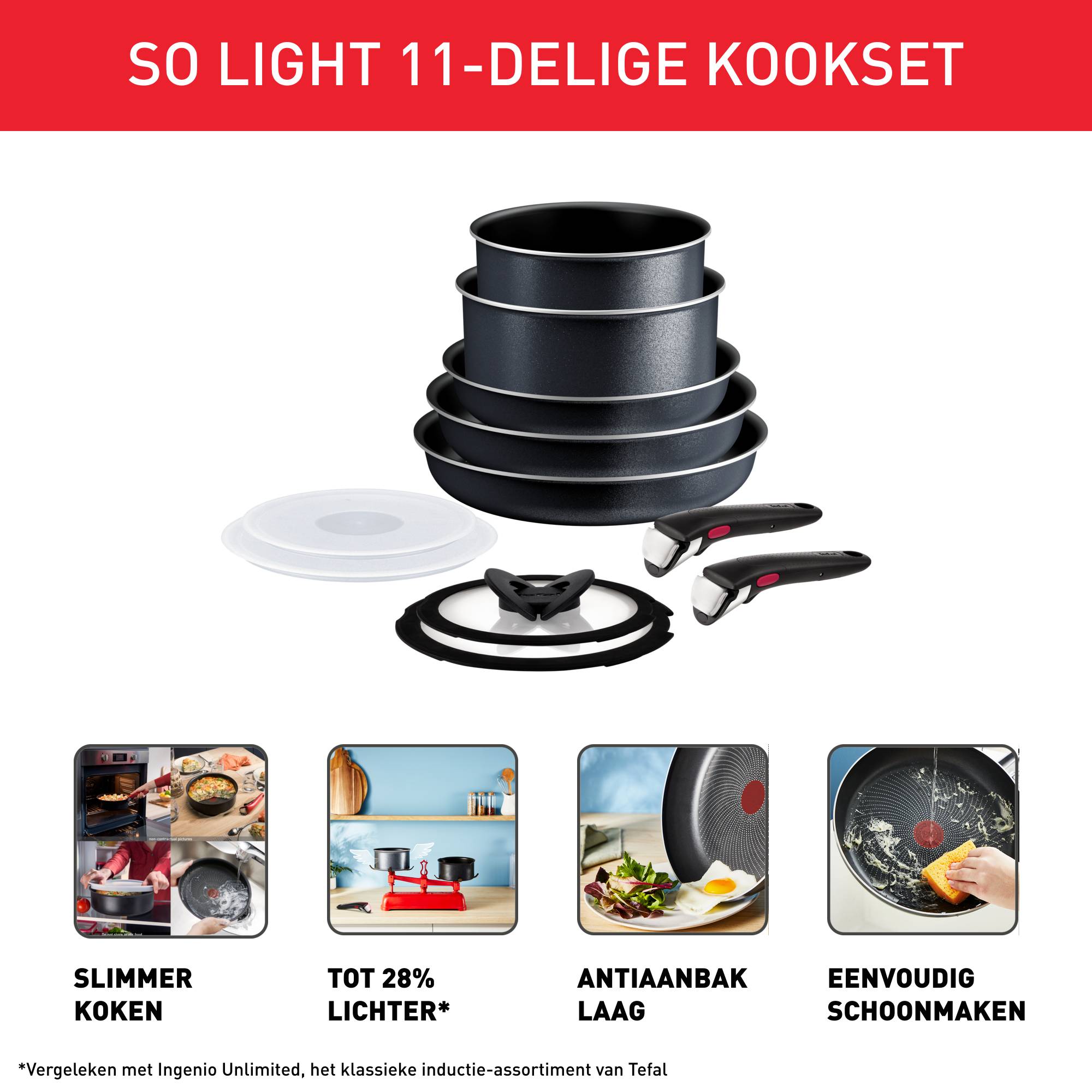 Ingenio So'Light L7239323 11-delige set - Inductie
