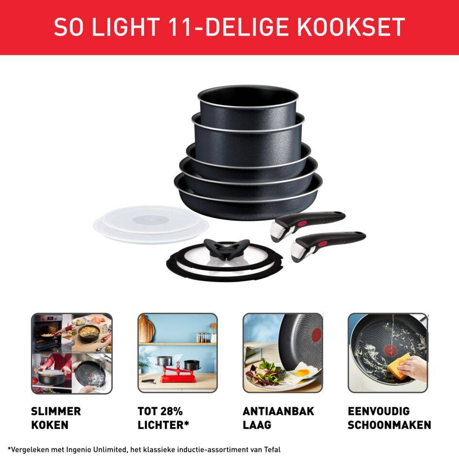 Ingenio So'Light L7239323 11-delige set - Inductie