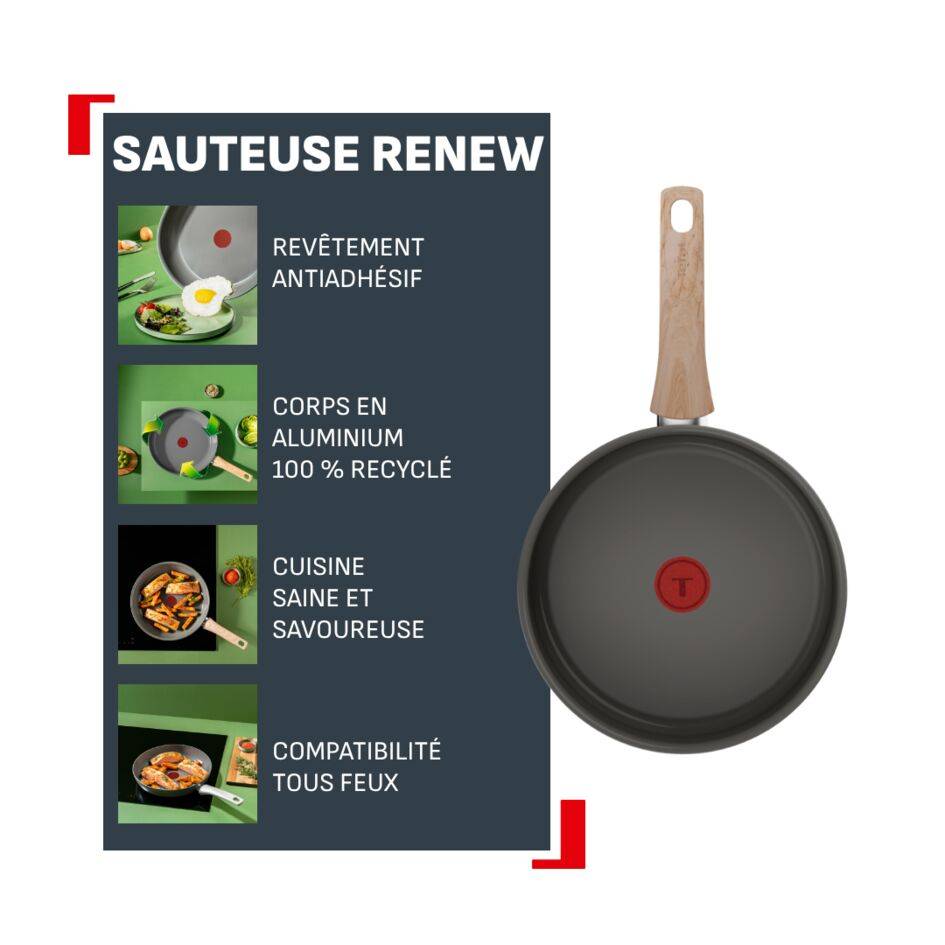 Renew G0211902 Wok en céramique - 28 cm - Induction