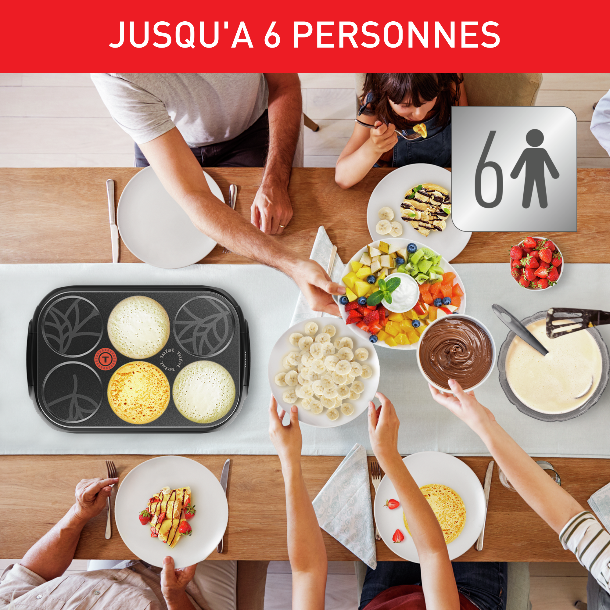 Crep'Party Eco PY55E810 Appareil à 6 crêpes