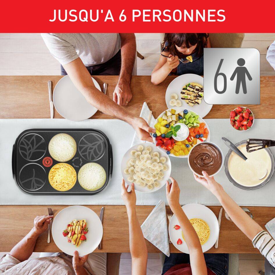 Crep'Party Eco PY55E810 Appareil à 6 crêpes