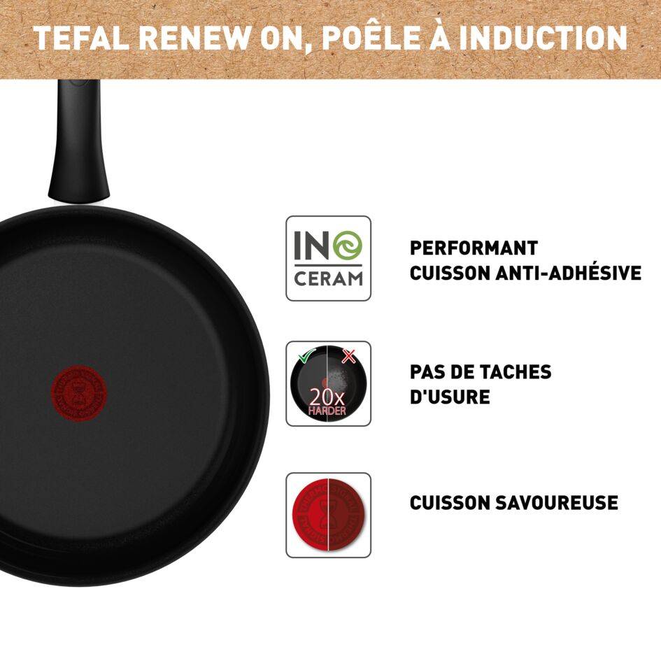 Renew Black On C4350632 Poêle en céramique - 28 cm - Induction
