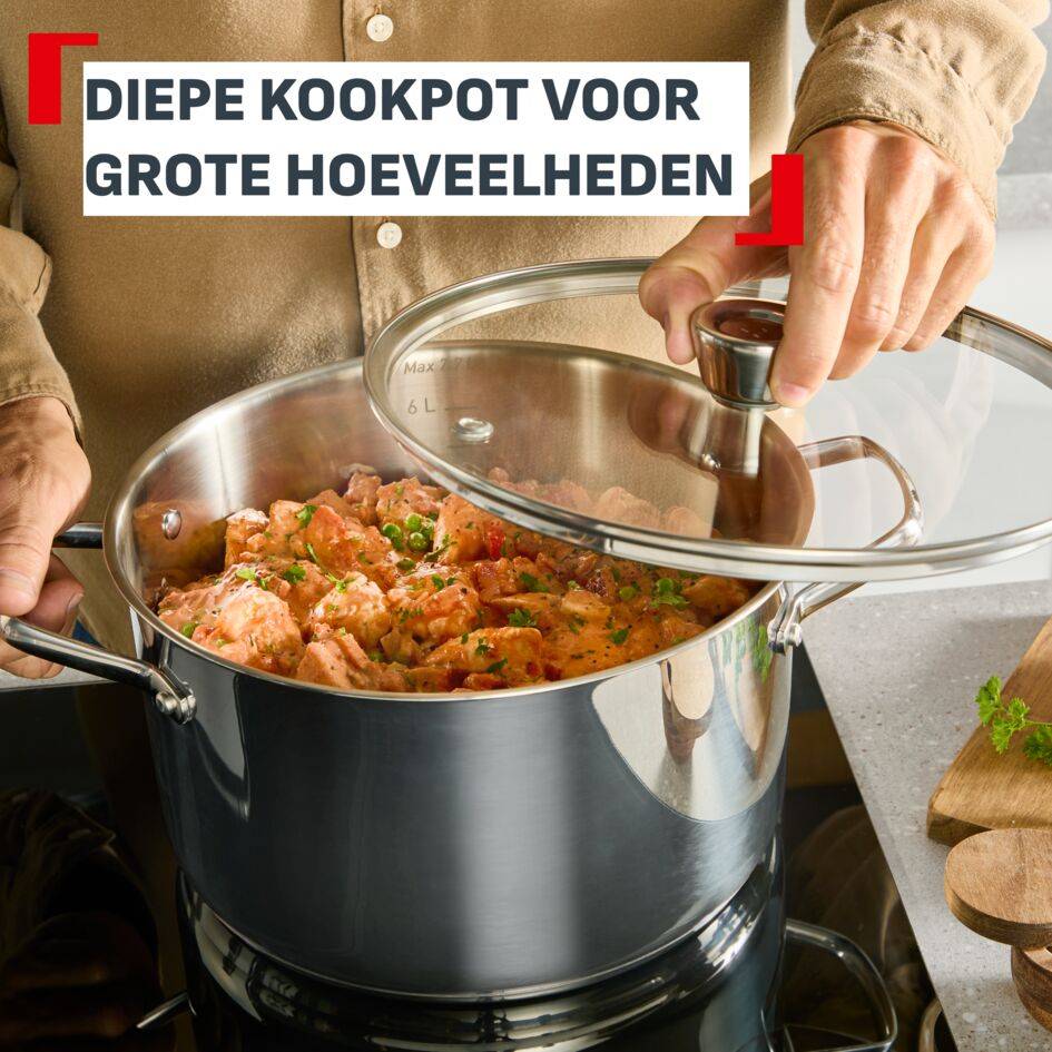 Emotion+ E3366955 Kookpot + deksel - 30 cm - Inductie
