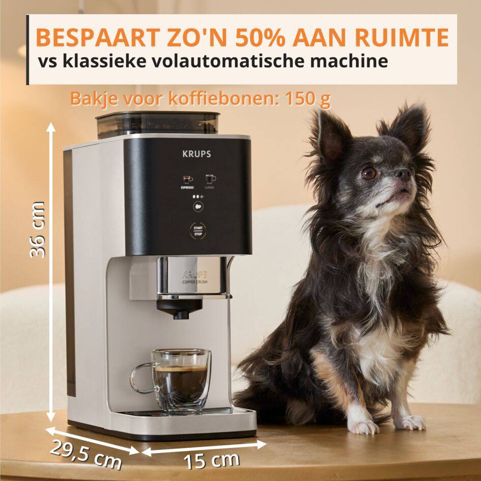 Coffee Crush Ivoiry SA4001E0 Volautomatische espressomachine – Compact design 