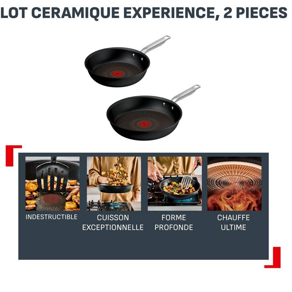 Experience + Fusion core G3349032 - Set de 2 poêles à frire 24/28 cm - Antiadhésif - Induction