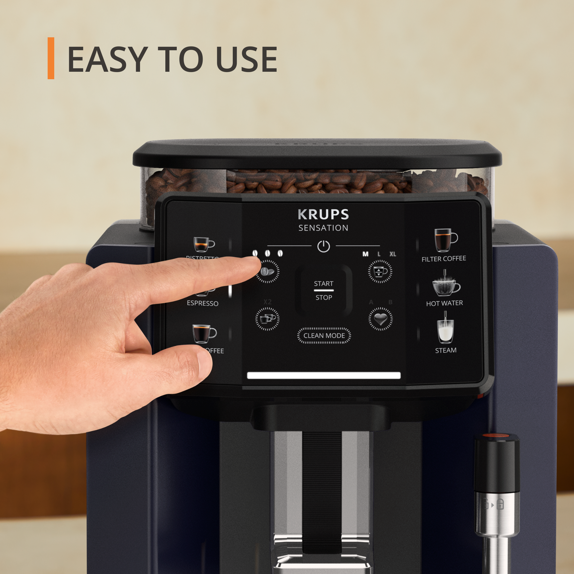 Sensation EA910B10 Volautomatische espressomachine - 4 koffierecepten - 1,7L