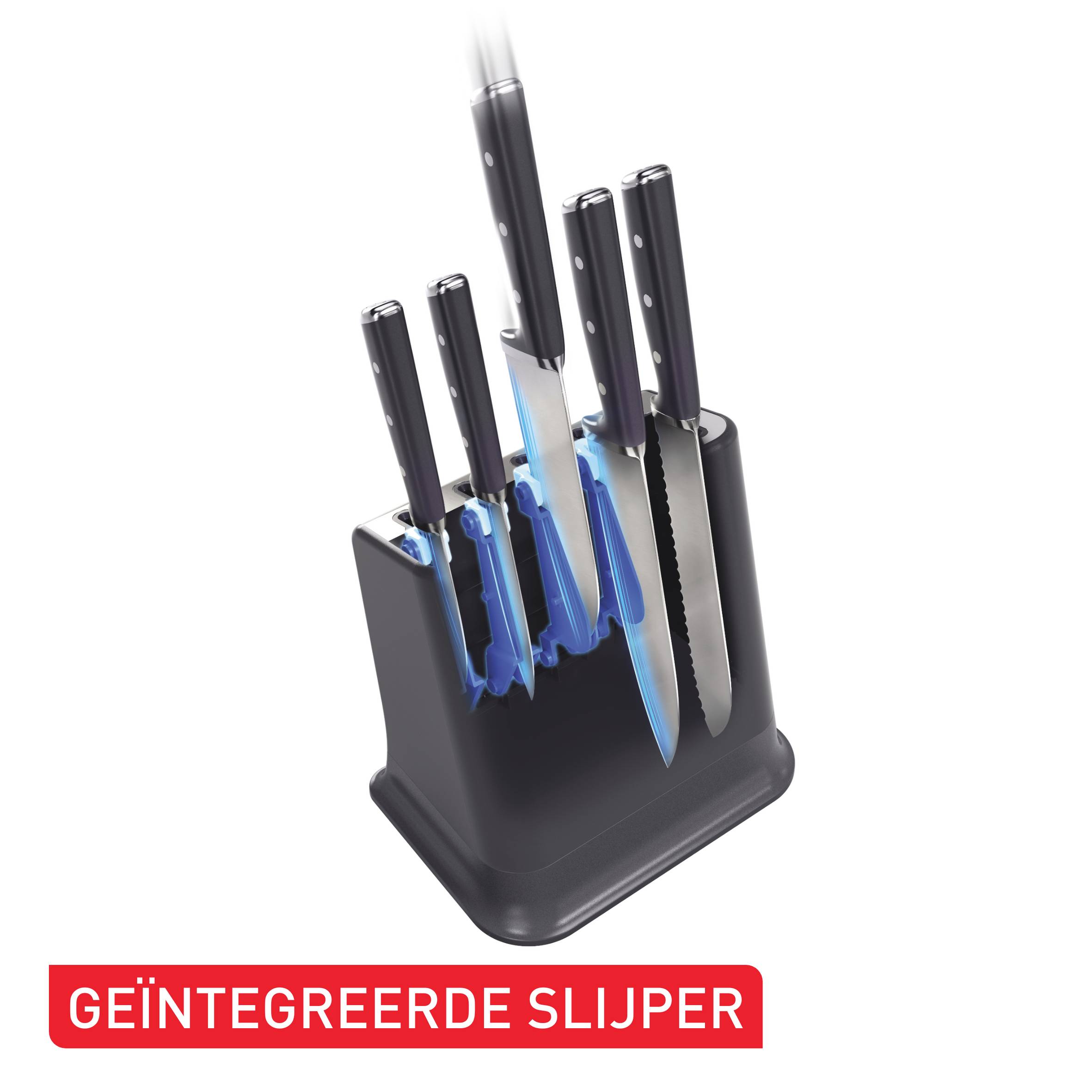 EverSharp K297S644 5-delige messenset +messenblok met geïntegreerde slijper
