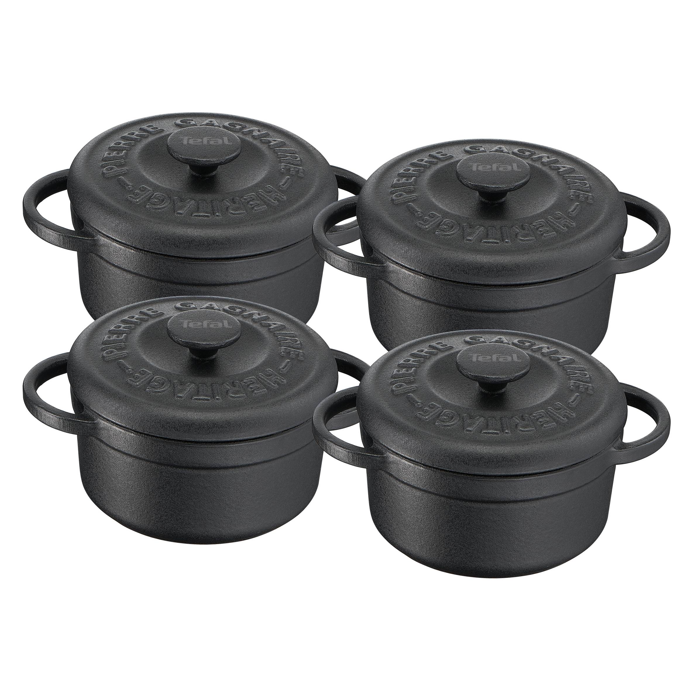 Heritage Pierre Gagnaire E223S404 Set van 4 gietijzeren kookpotjes - 10 cm - Inductie