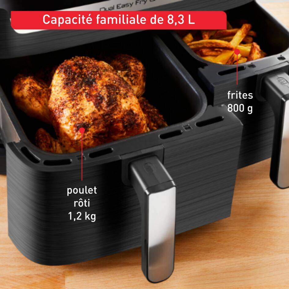 Dual Easy Fry & Grill EY905B10 Air fryer - 8 programmes - 5,2L + 3,1L