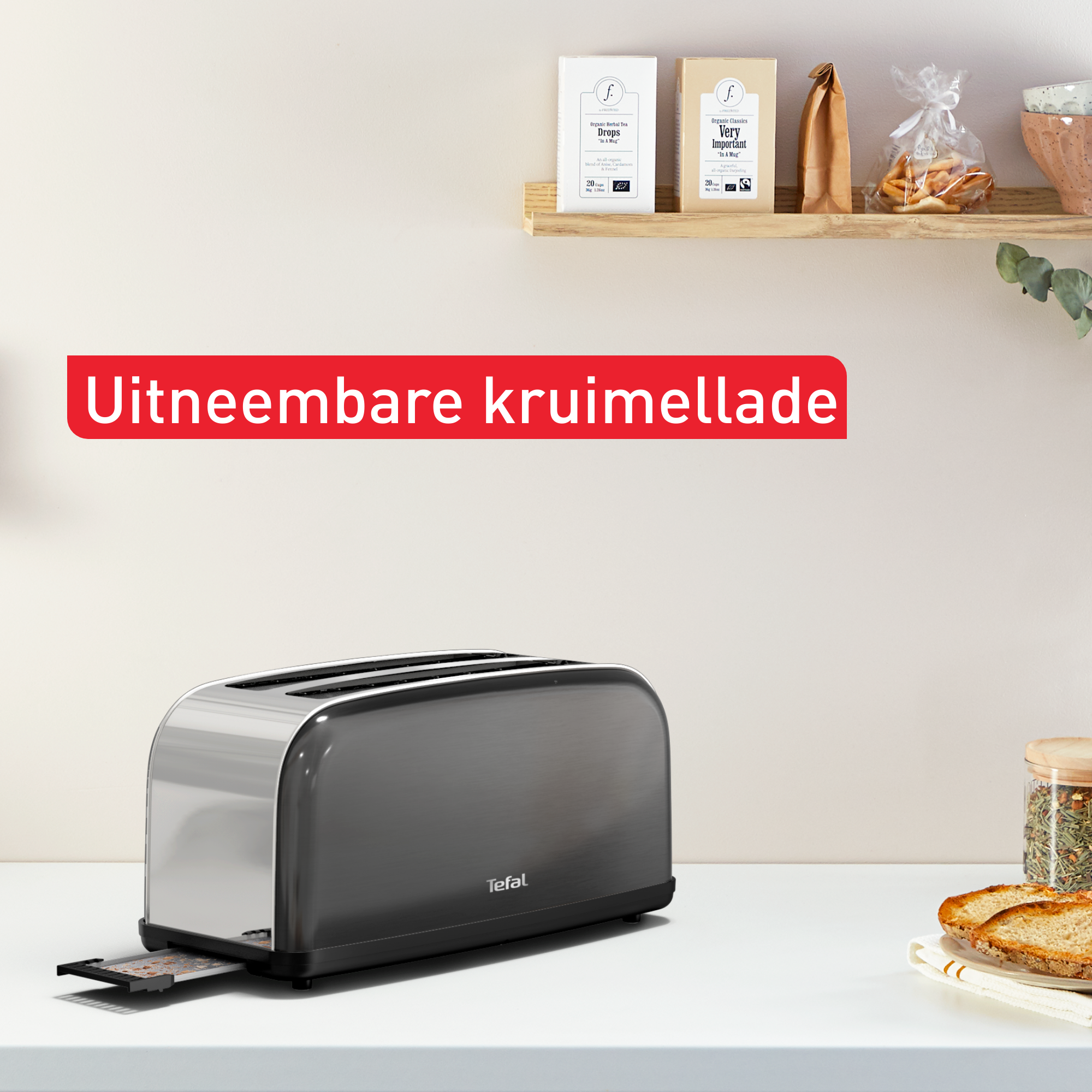 Nieuwe Equinox zwarte broodrooster met 2 lange gleuven