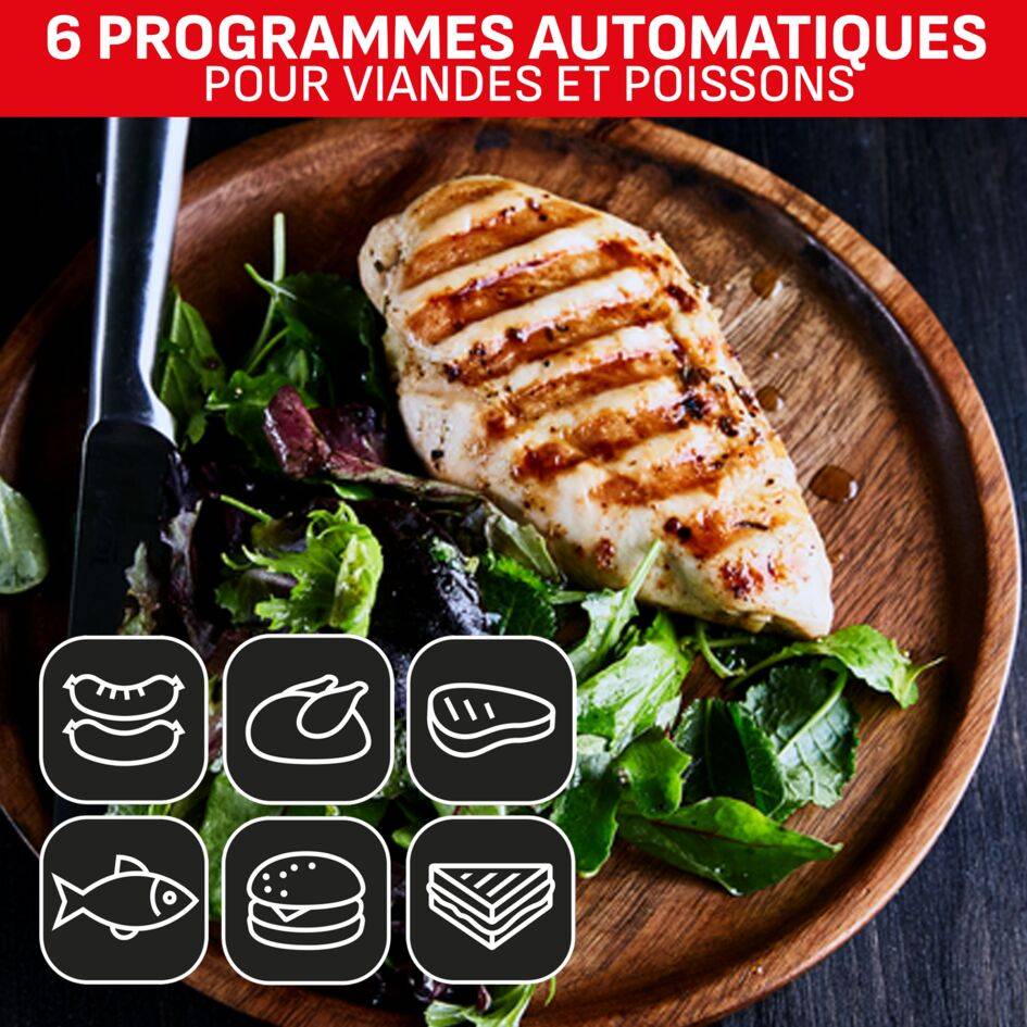 OptiGrill+ Gaufres GC716D12 Grill Intelligent - 6 programmes avec 'Pack Gaufres'