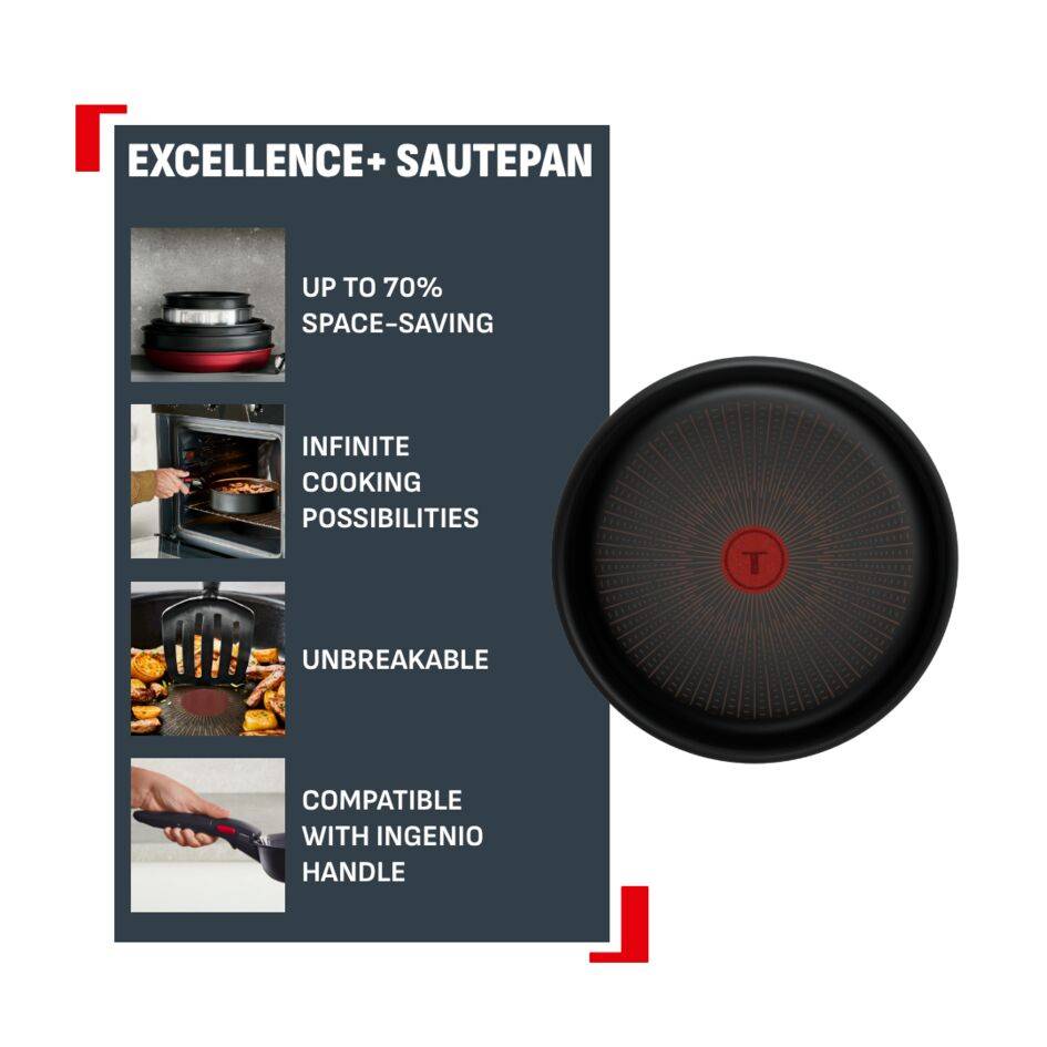 Ingenio Excellence+ P0003524 Sauteuse - 24 cm - Induction