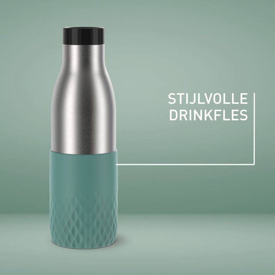 Bludrop Sleeve N3110610 drinkfles inox & silicone  - 0,5L - Groen