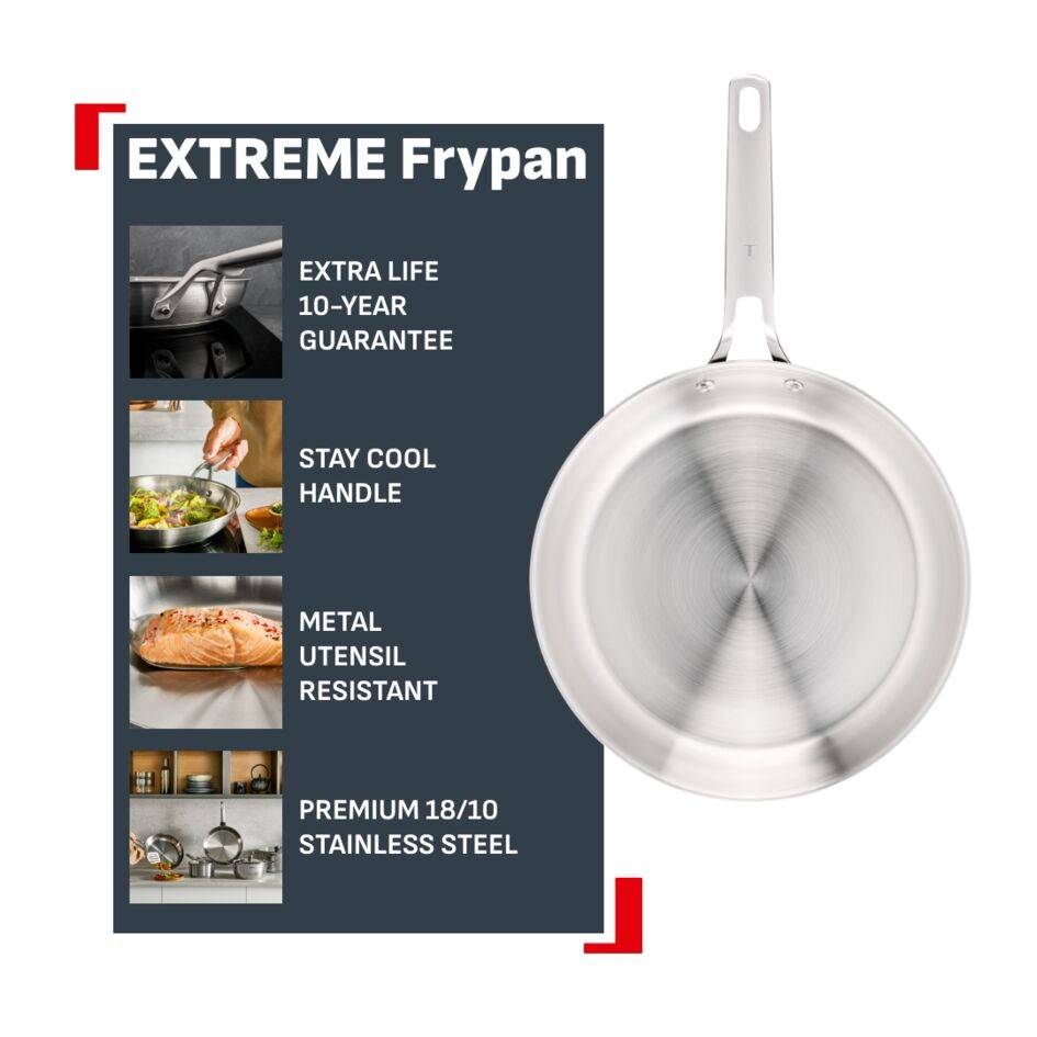 Extreme G7620404 Roestvrijstalen braadpan - 24 cm - Inductie
