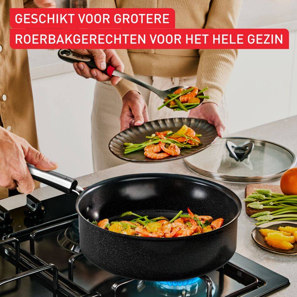 Experience Ceramic G2133223, Sautéerpan + Deksel 24&nbsp;cm, hoogwaardig keramisch antiaanbaklaag, inductie