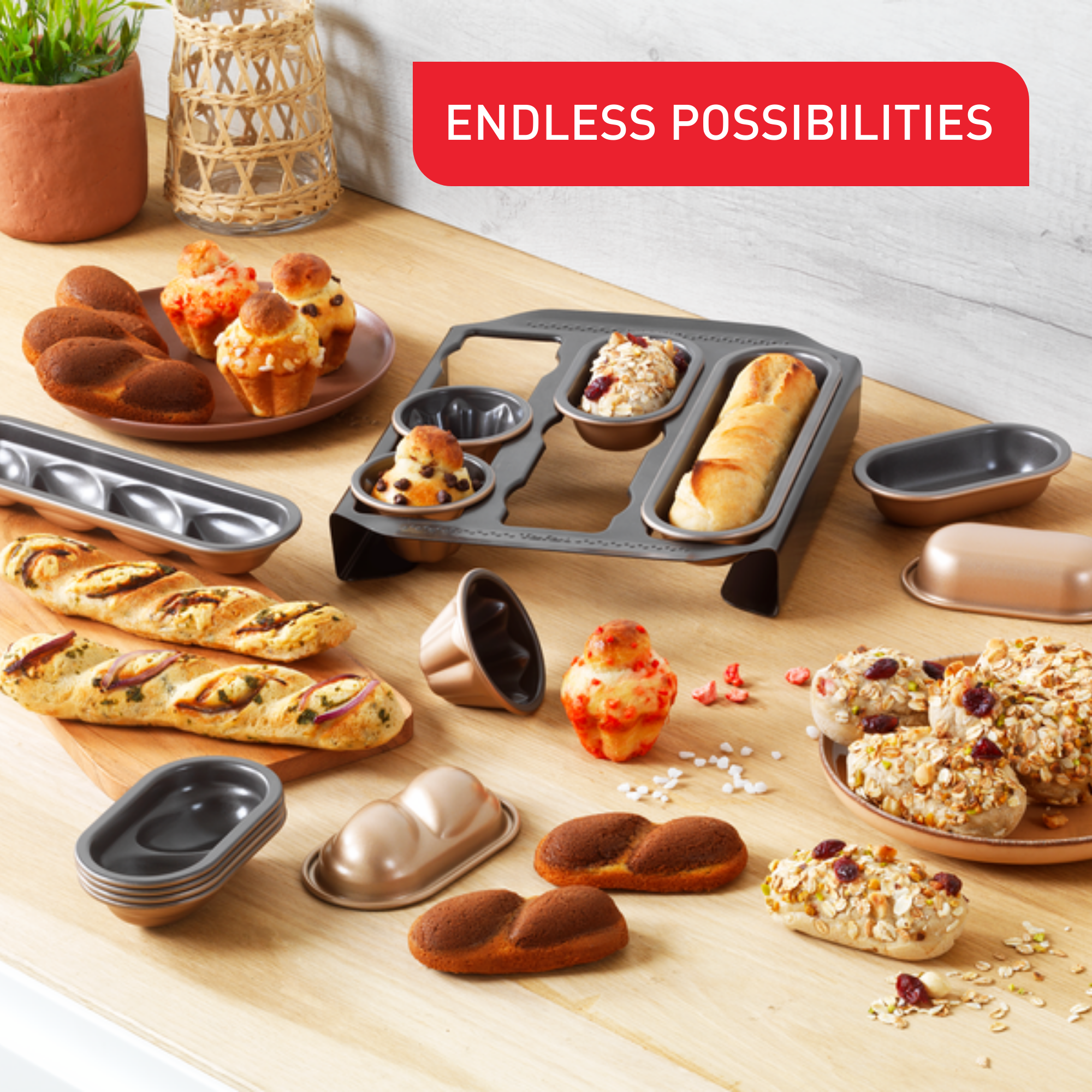 Creabake J3088304 Set van 3 mini-broodjesvormen - Cake Factory