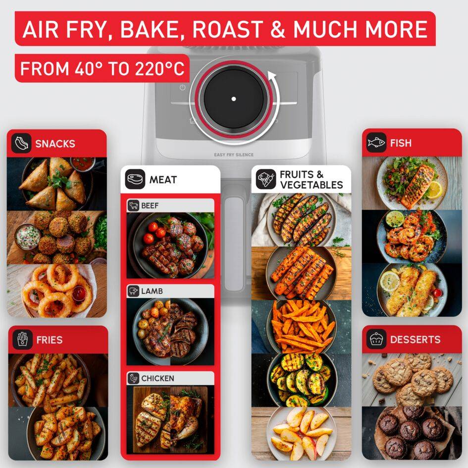 Easy Fry Silence EY5728E0 Air fryer - Smart Assist - 5L - Technologie Silencieuse