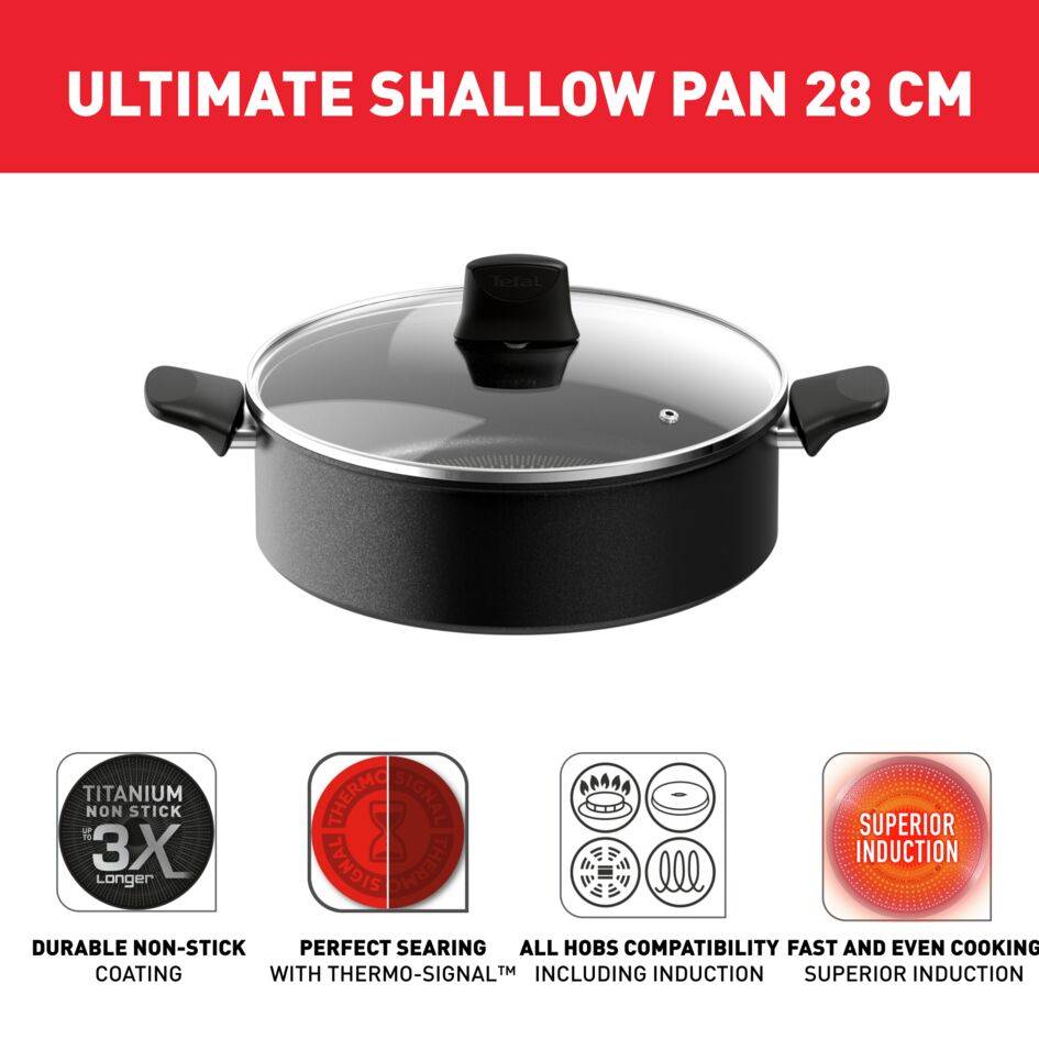Ultimate On G2607283 Sauteuse + couvercle - 28 cm - Induction