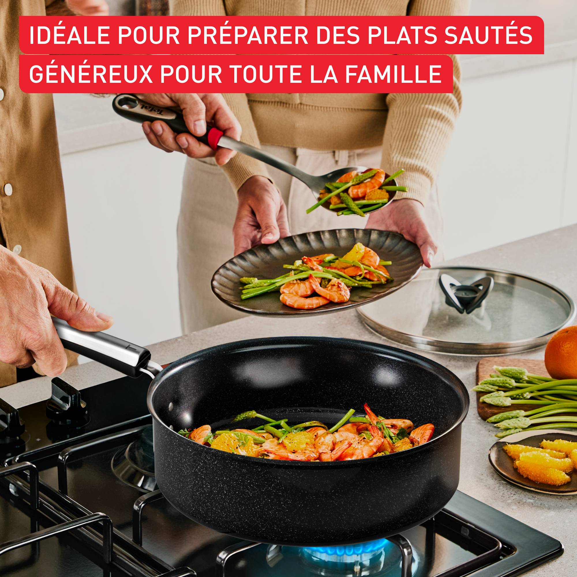 Experience Ceramic G2133223 Sauteuse + Couvercle - 24 cm - Induction