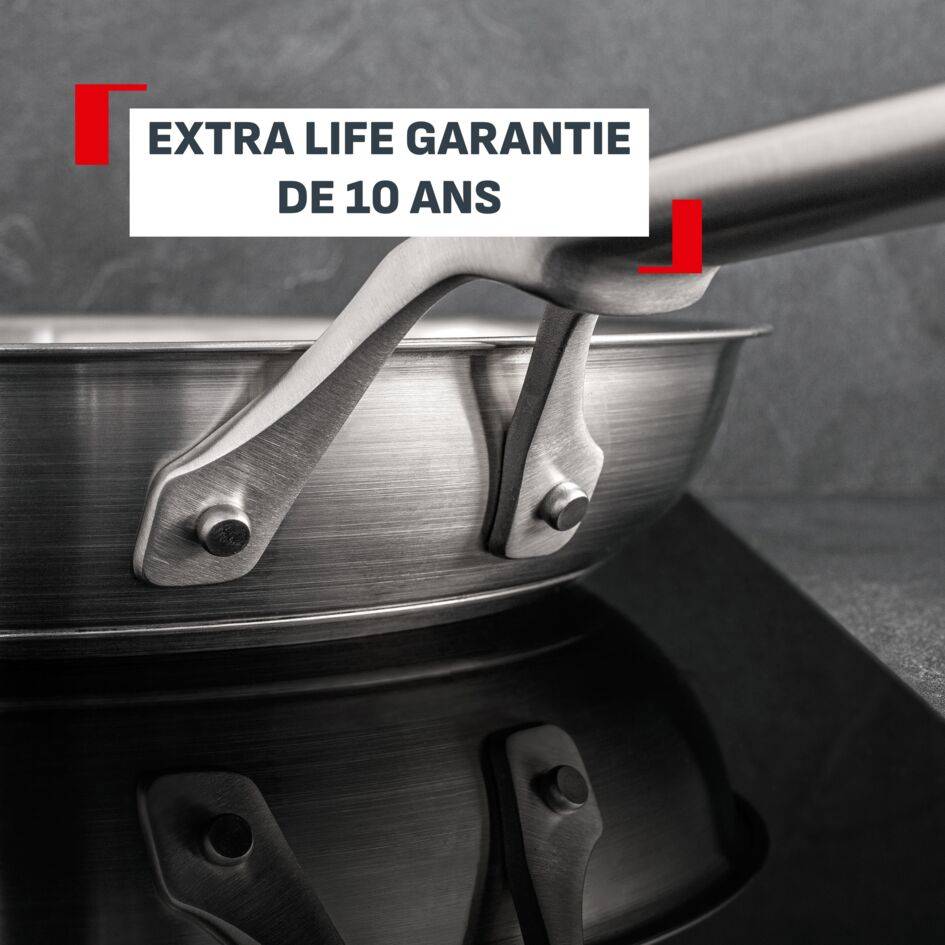 Extreme, Poêle 24 cm, Acier inoxydable de qualité supérieure, Garantie 10 ans, Induction