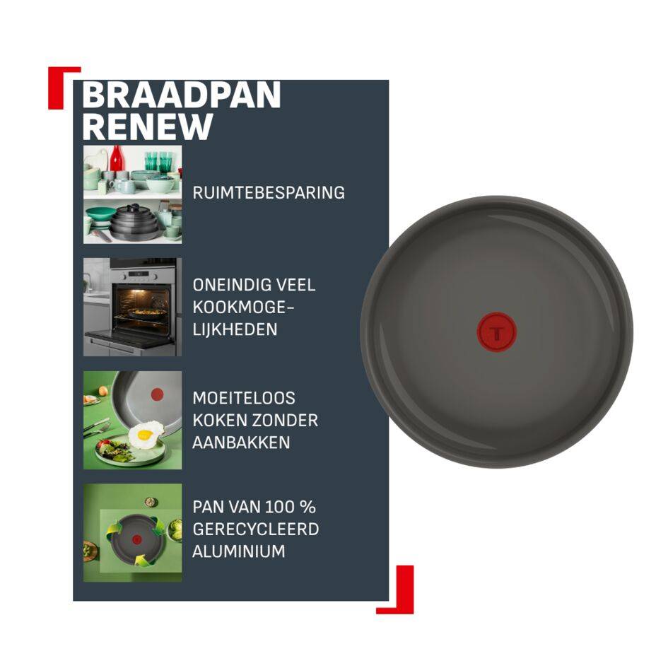 Renew Ceram P2000602 Keramische braadpan - 28 cm - Inductie 