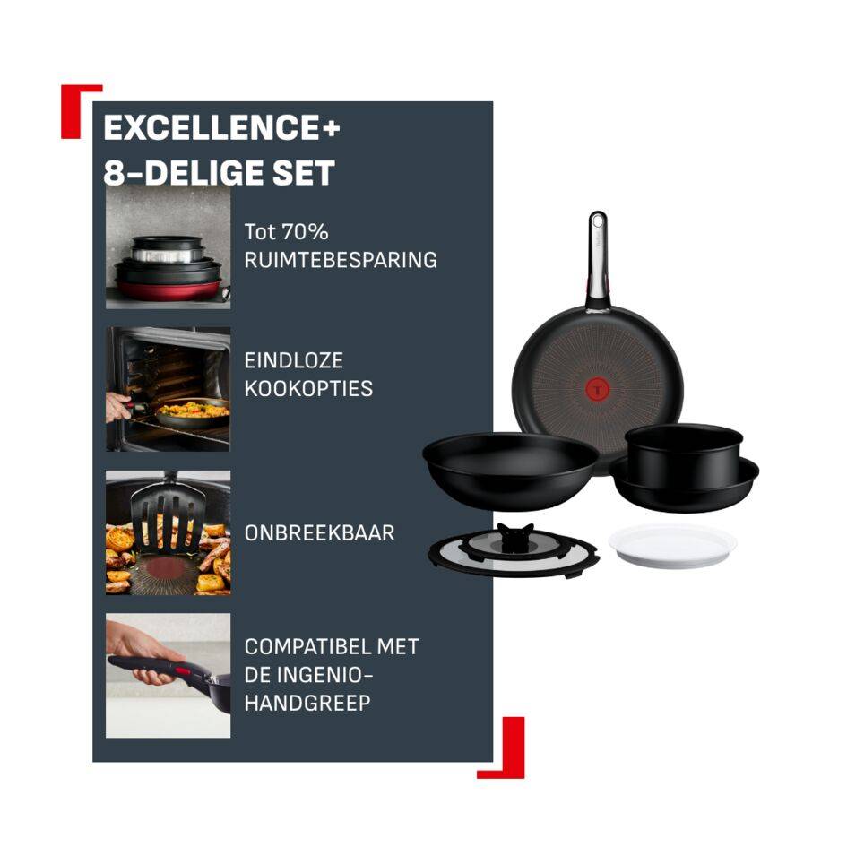 Ingenio Excellence+ P0009953 8-delige sets - Fusion-core - Inductie