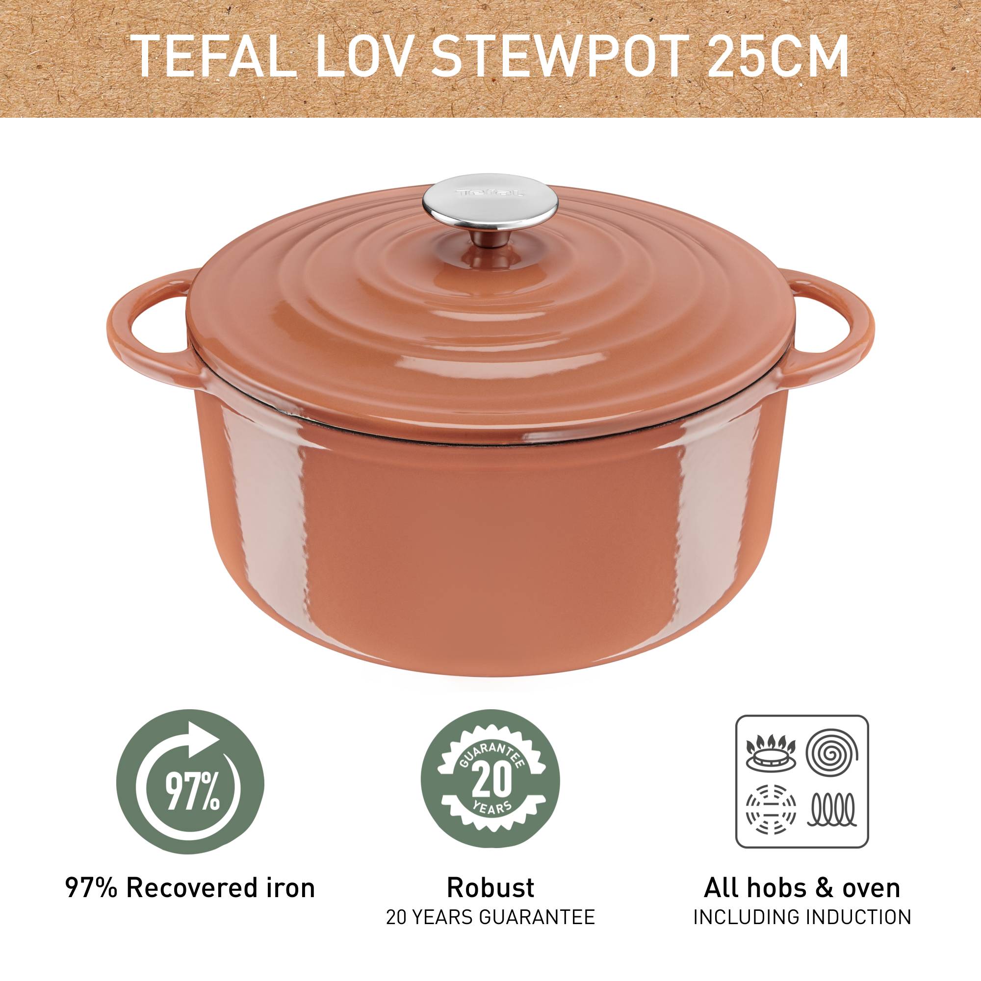 Lov E2600404 Gietijzeren kookpot - 25 cm - Inductie