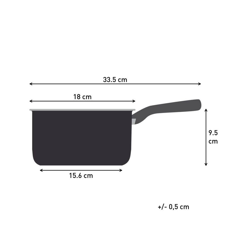 Nordica H8522236 Poêlon + couvercle passoire en verre - 16 cm - Induction