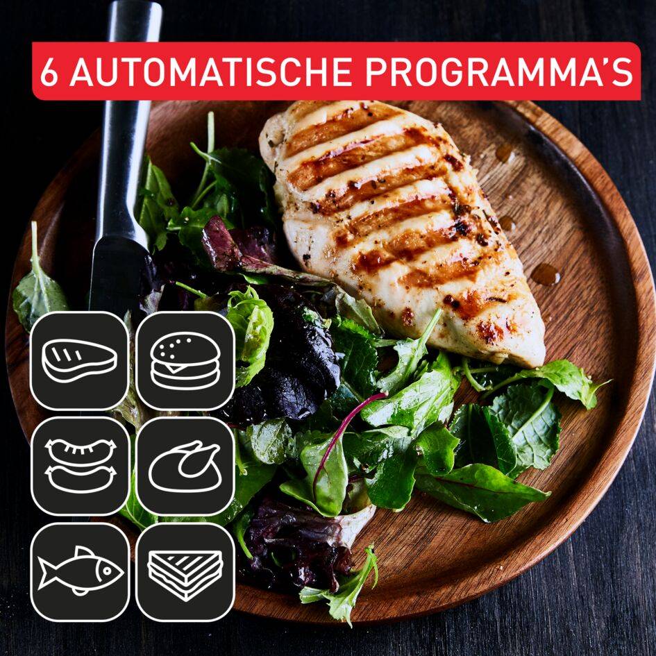 OptiGrill+ GC718D10 Intelligente Grill - 6 programma's