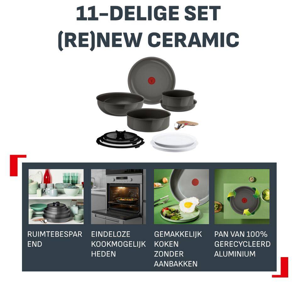 Ingenio Renew L2729053 - 11-delige set - keramische - Inductie