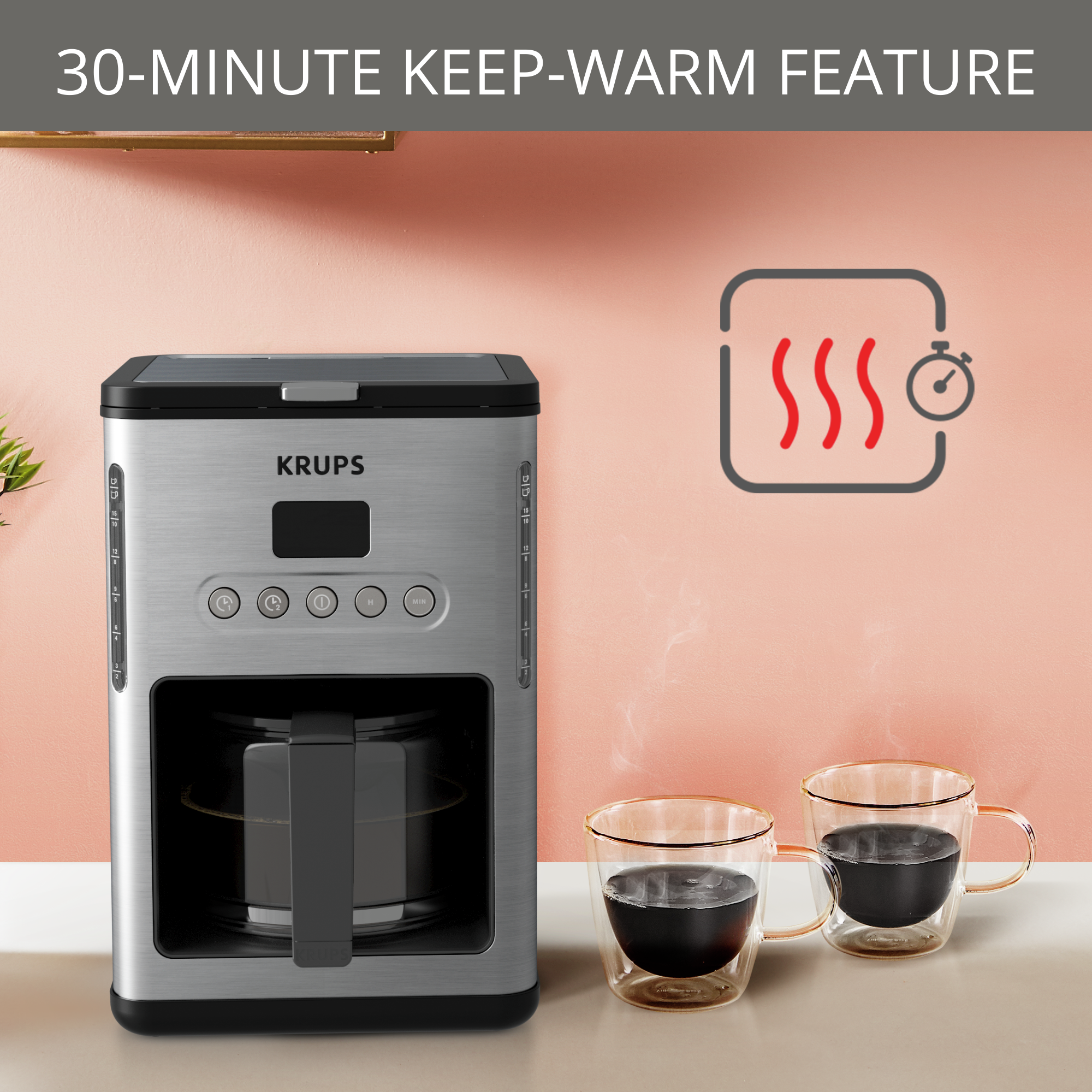 Control Line KM442D10 Cafetière à filtre - 15 tasses - Programmable