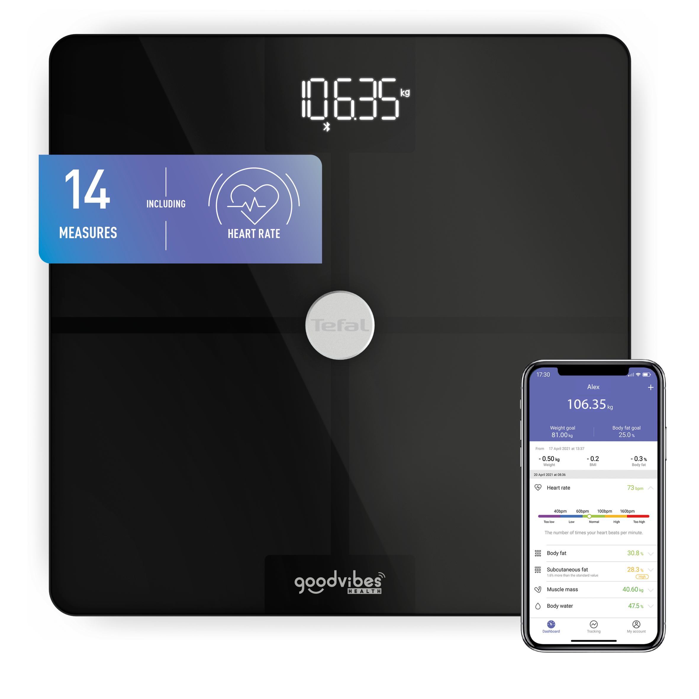 GoodVibes BM9660S1 Geconnecteerde personenweegschaal