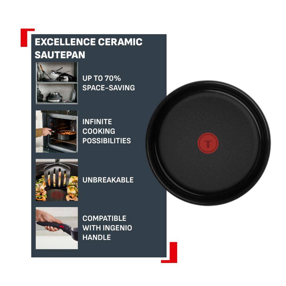 Ingenio Excellence Ceramic L2703502  - Sauteuse en céramique - 24 cm 