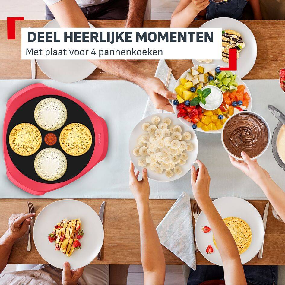 Crep'Party PY3207F0 – Pannenkoekenmaker voor 4 pannenkoeken
