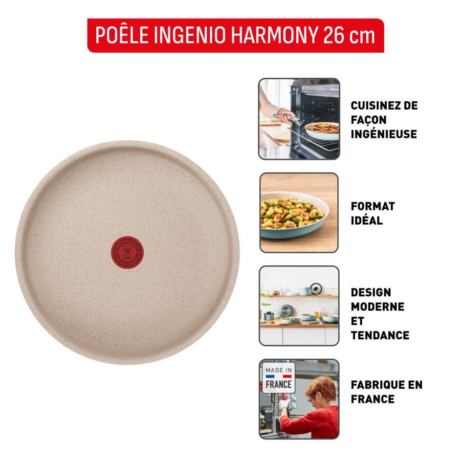 Ingenio Harmony L8040502 Poêle à frire - 26 cm