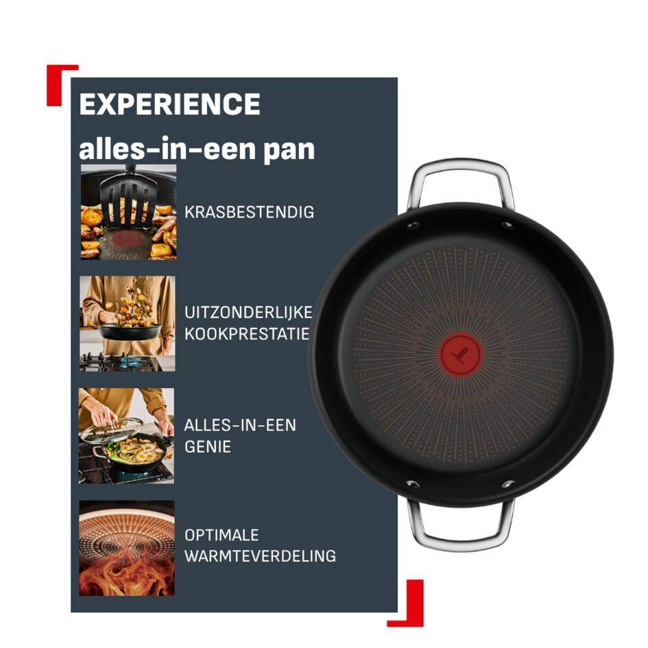 Experience G3348843 – All‑in‑one koekenpan + deksel – 24 cm – Inductie