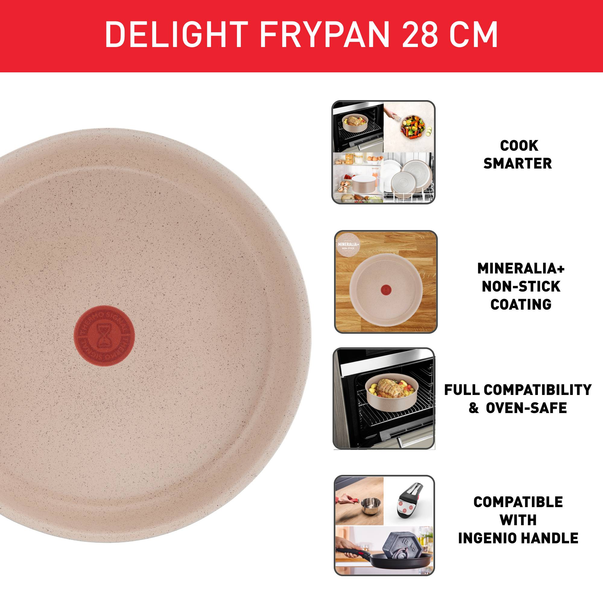 Ingenio Delight Sand L7830602 Poêle à frire - 28 cm - Induction