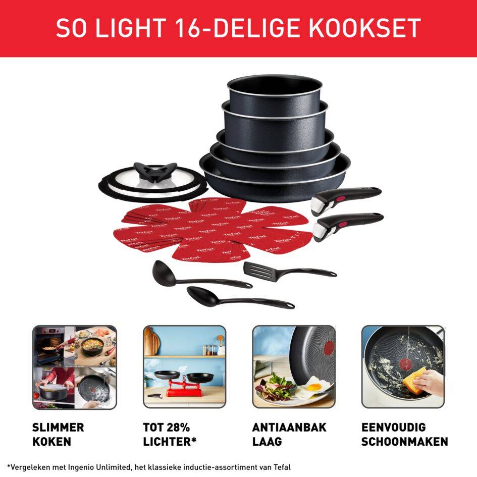 Ingenio So'Light L7239642 16-delige set - Inductie