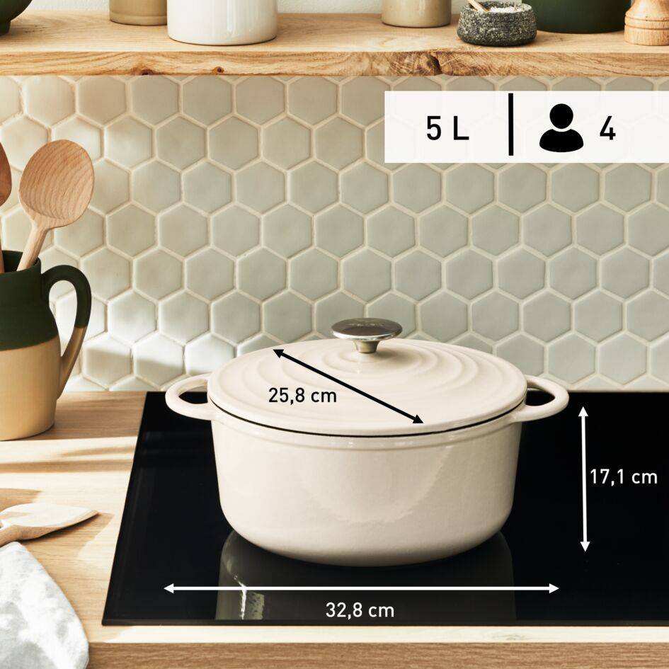 Lov E2590404 Cocotte en fonte - 25 cm - Induction