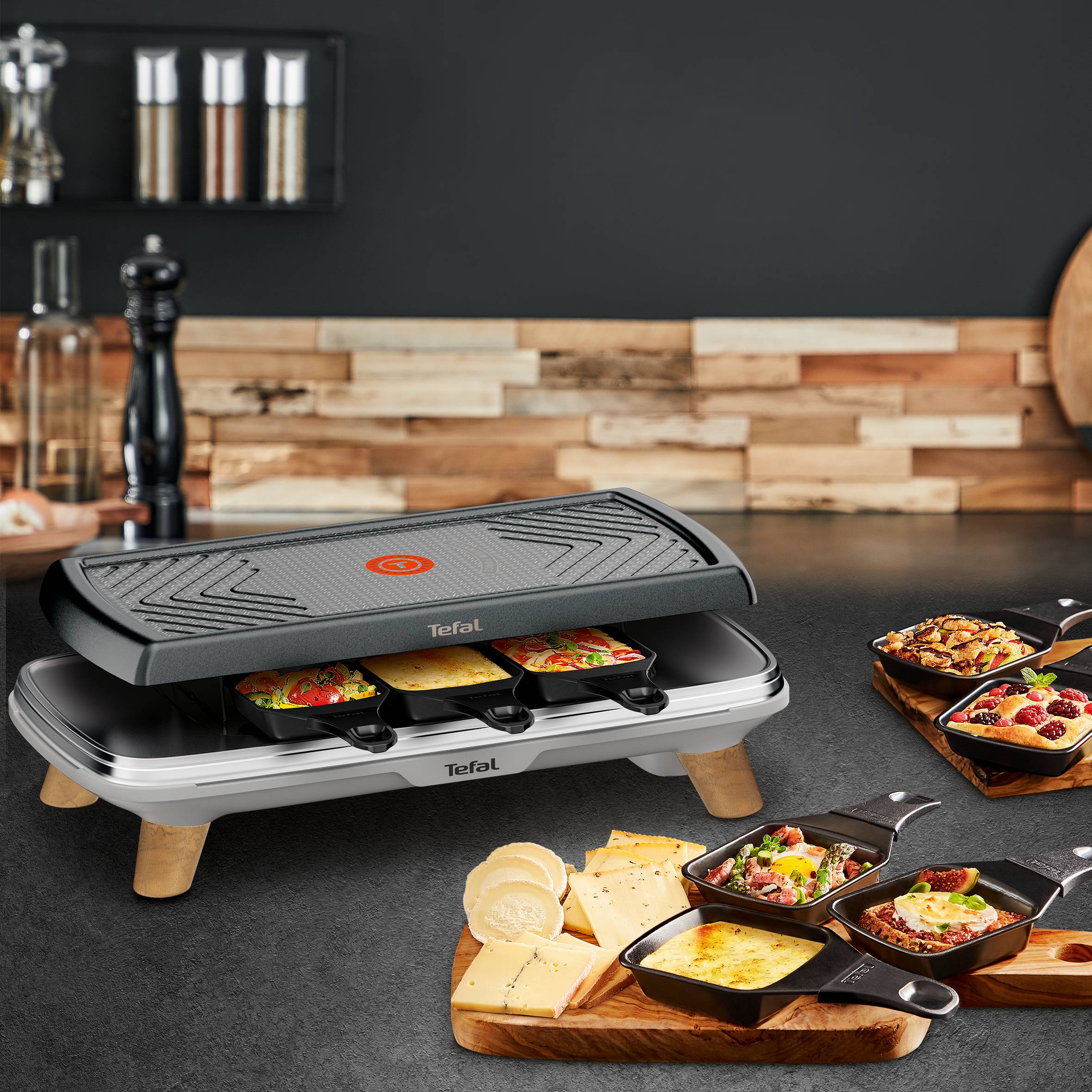 Nordic Spirit RE610D12 Appareil à raclette 3-en-1 - 8 personnes