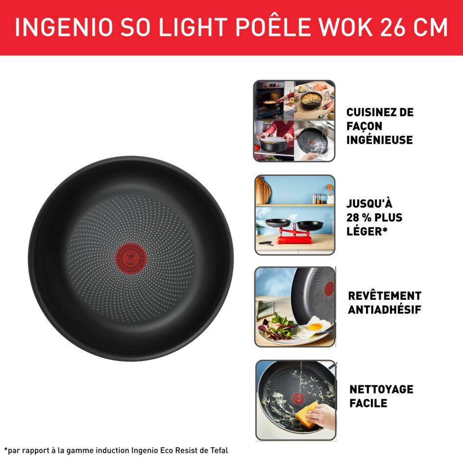 Ingenio So'Light L7237702 Wok - 26 cm - Induction