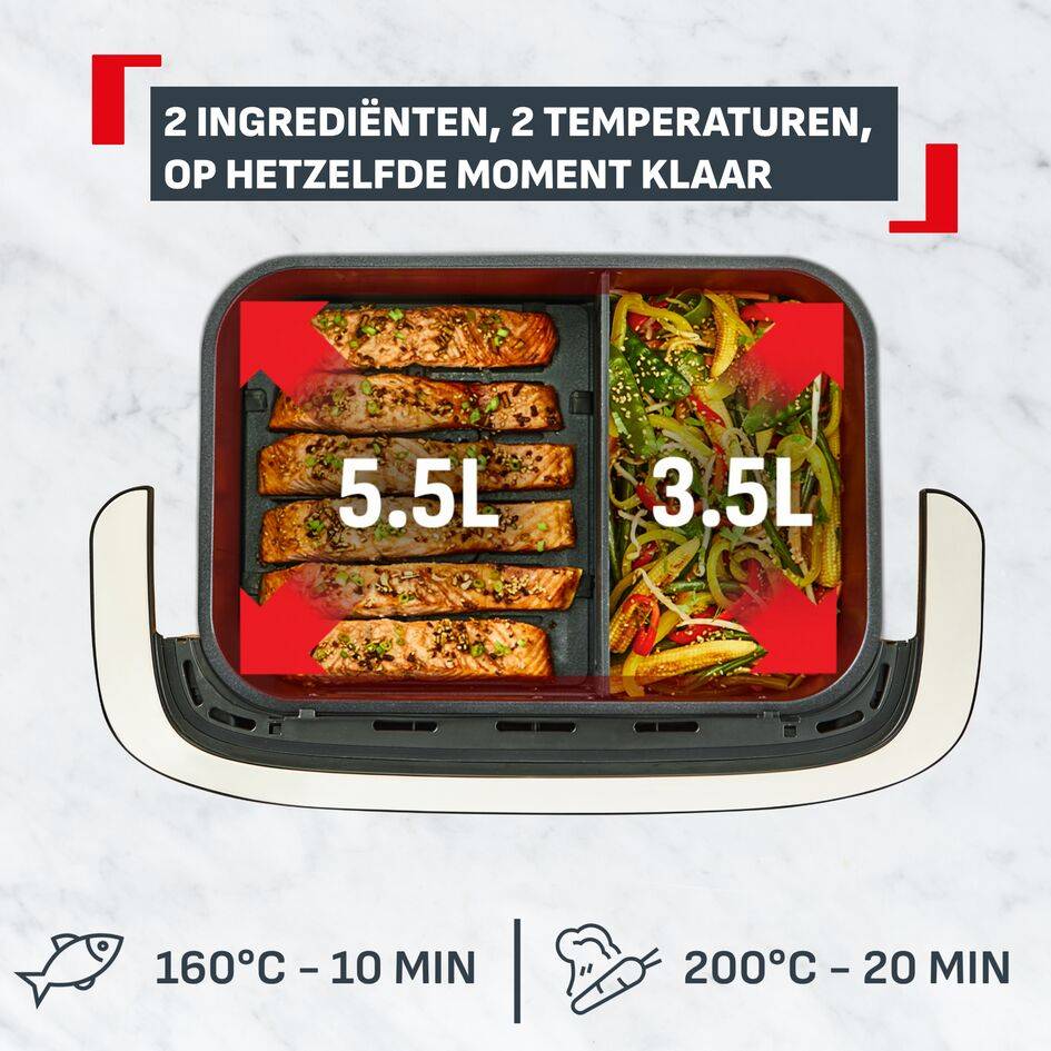 Ever Fry Dual Flex EY9288 Air fryer Dual Flex, 7 programma's, 9L, Infrared