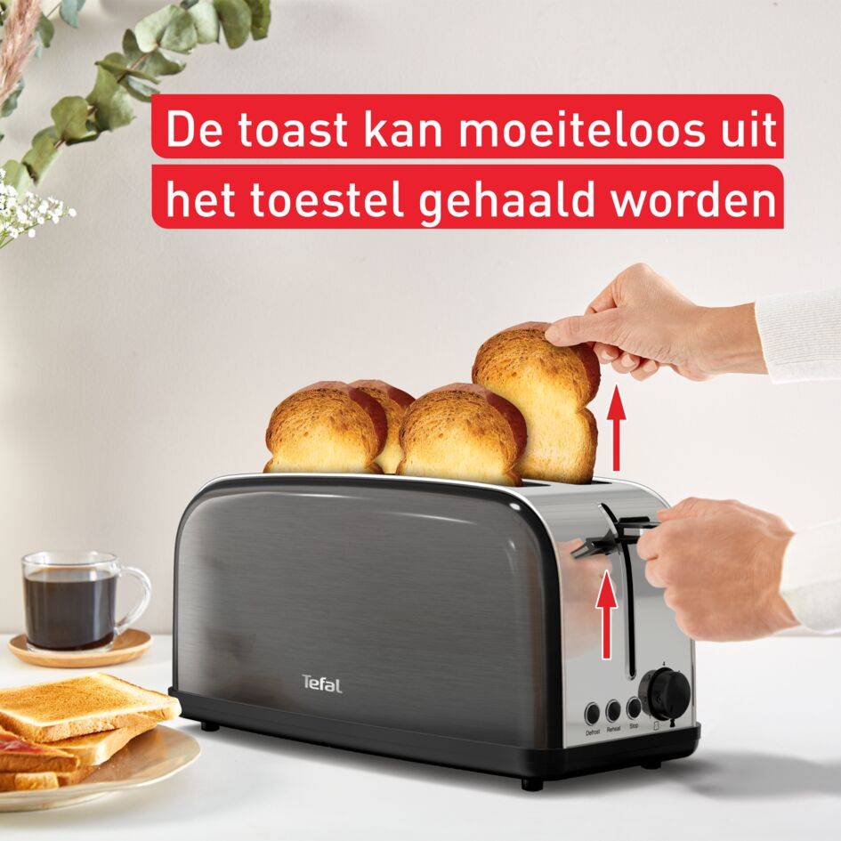 Nieuwe Equinox zwarte broodrooster met 2 lange gleuven