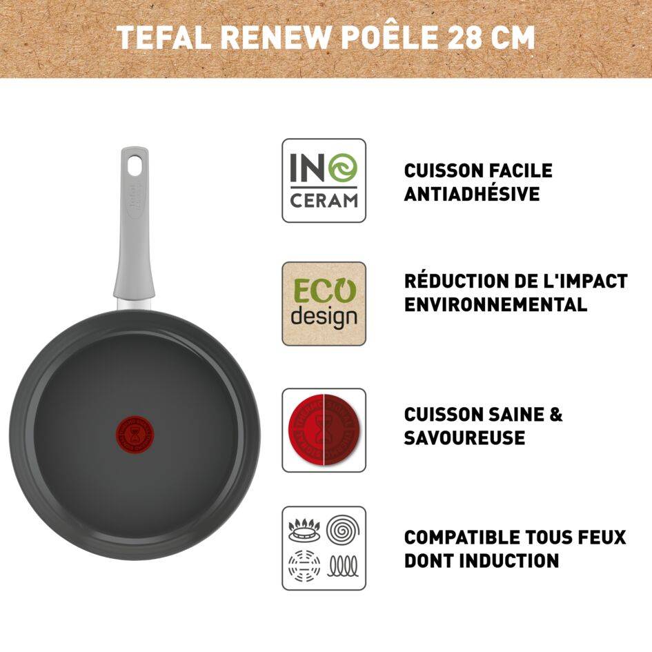 Renew On C4270632 Poêle en céramique - 28 cm - Induction