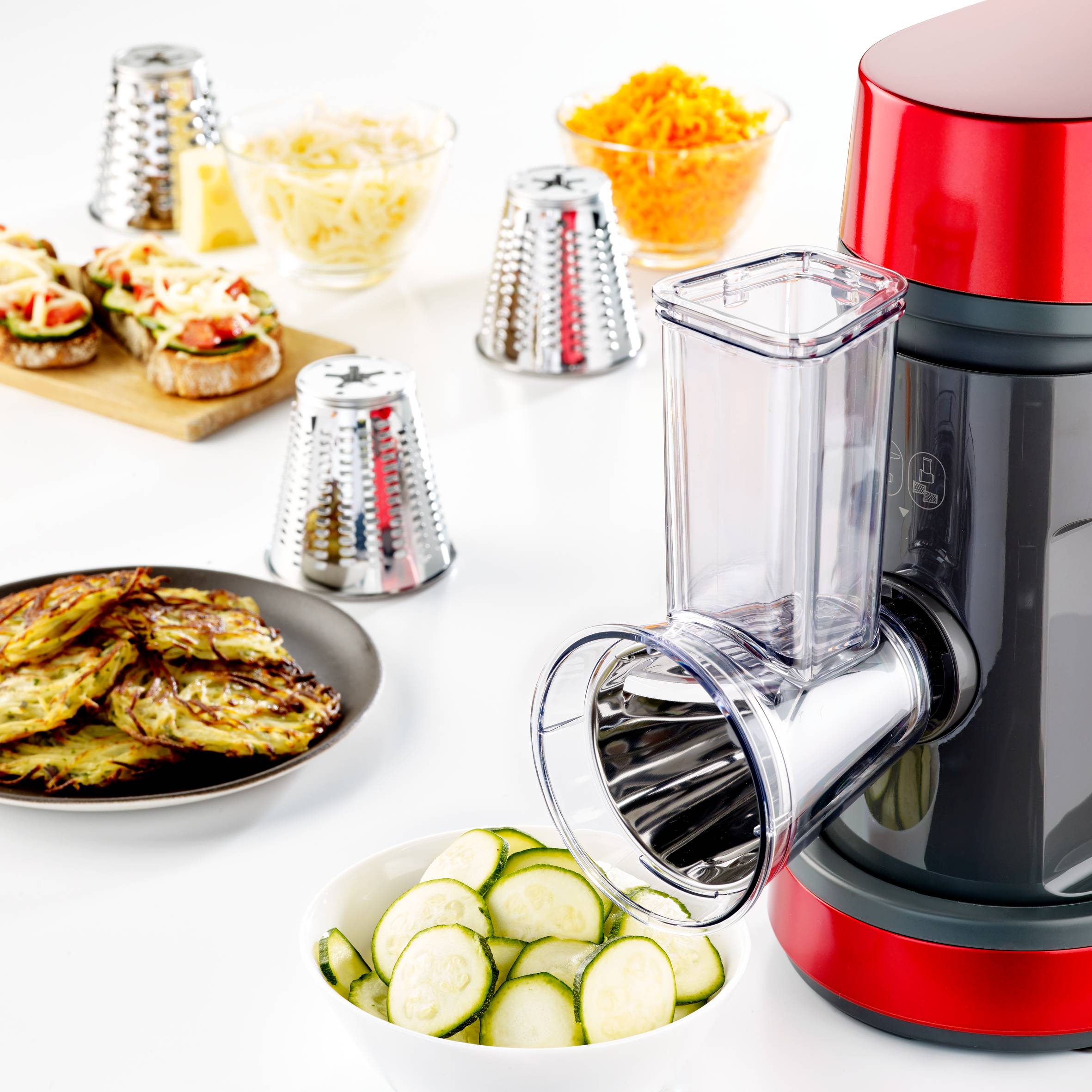 Masterchef Gourmet QB516G38 Keukenrobot rood + patisserieset + 3 accessoires