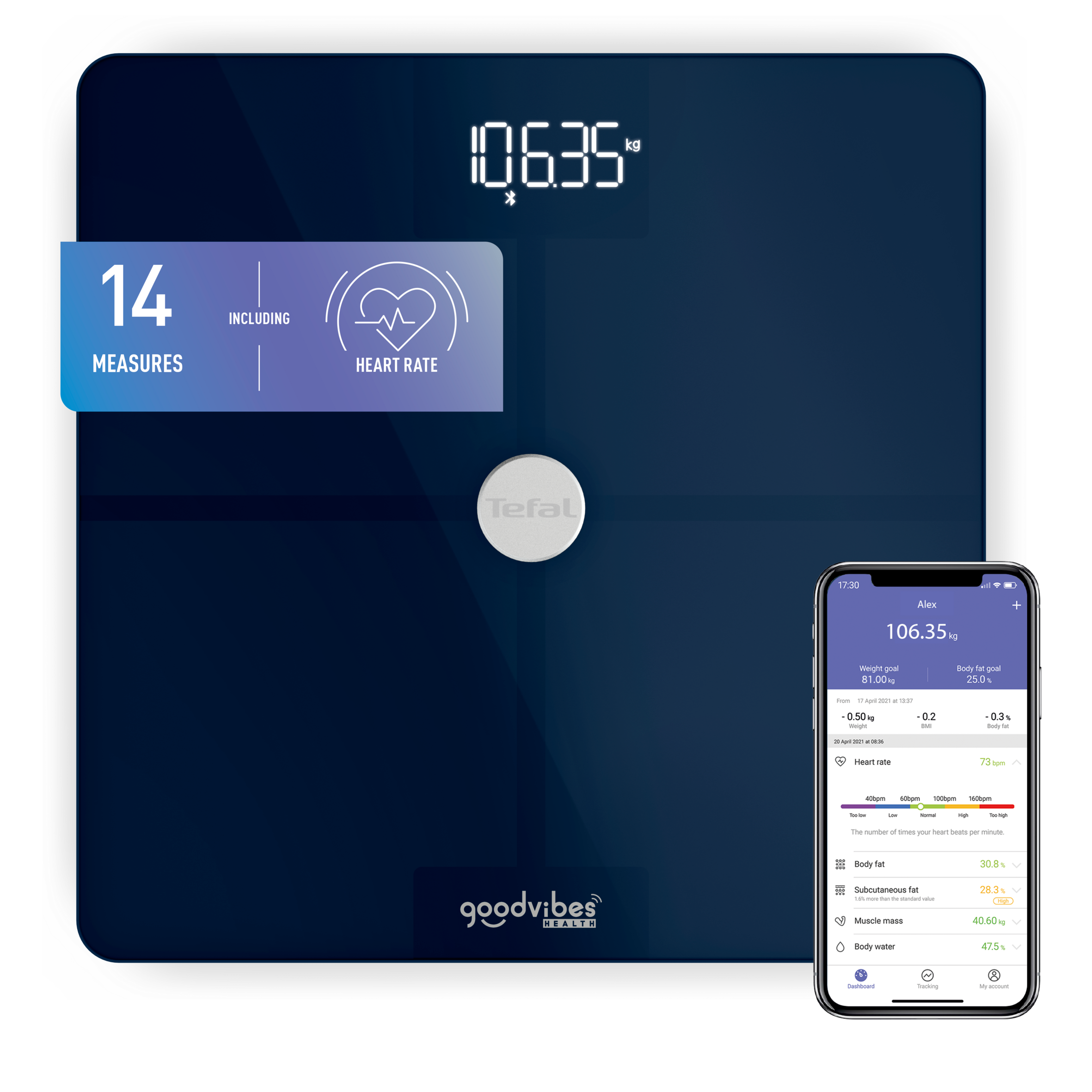 GoodVibes BM9661S1 Geconnecteerde personenweegschaal