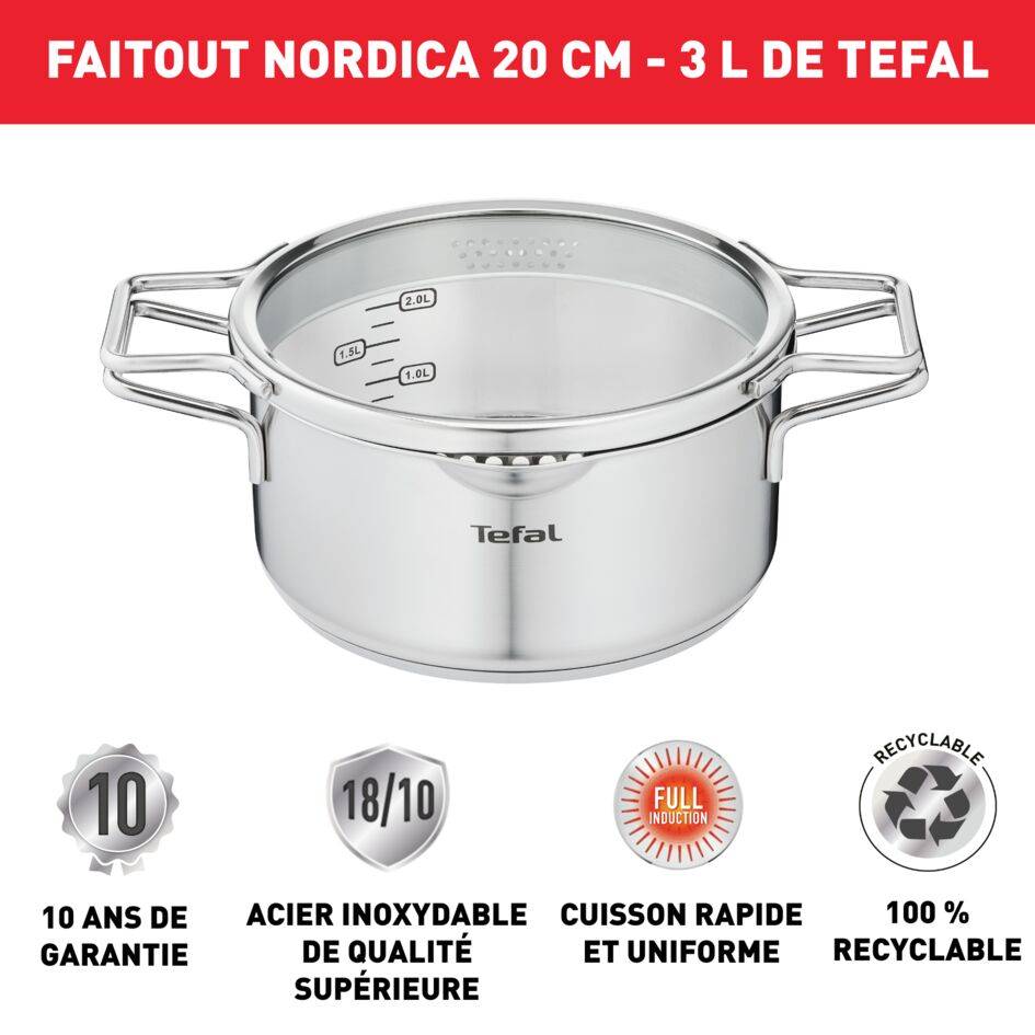 Nordica H8524435 Casserole inox 20 cm