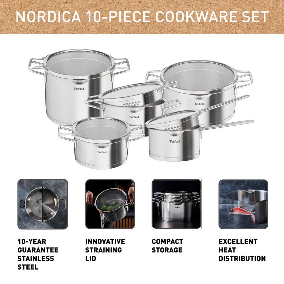 Nordica H852S856 8-delige inox set - Inductie